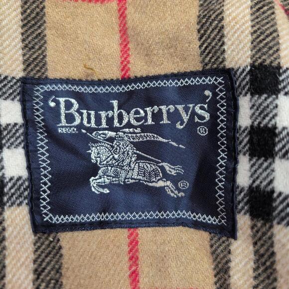 Vintage Burberry Coat Size Large Lined Button Front Nova Check Classic READ - Picture 5 of 15